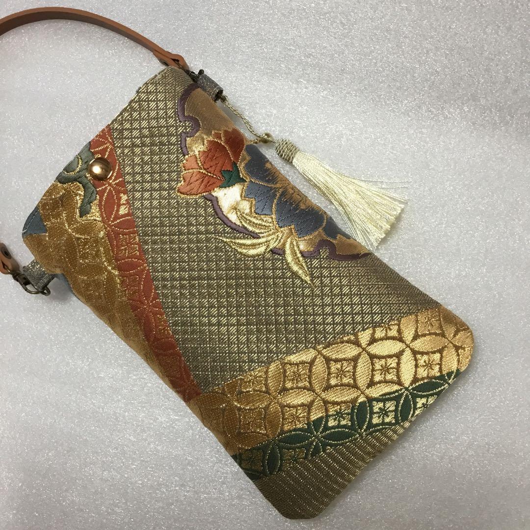 特別セール品】 92 袋帯 リメイク スマホ ハンドメイド 桜 バッグ