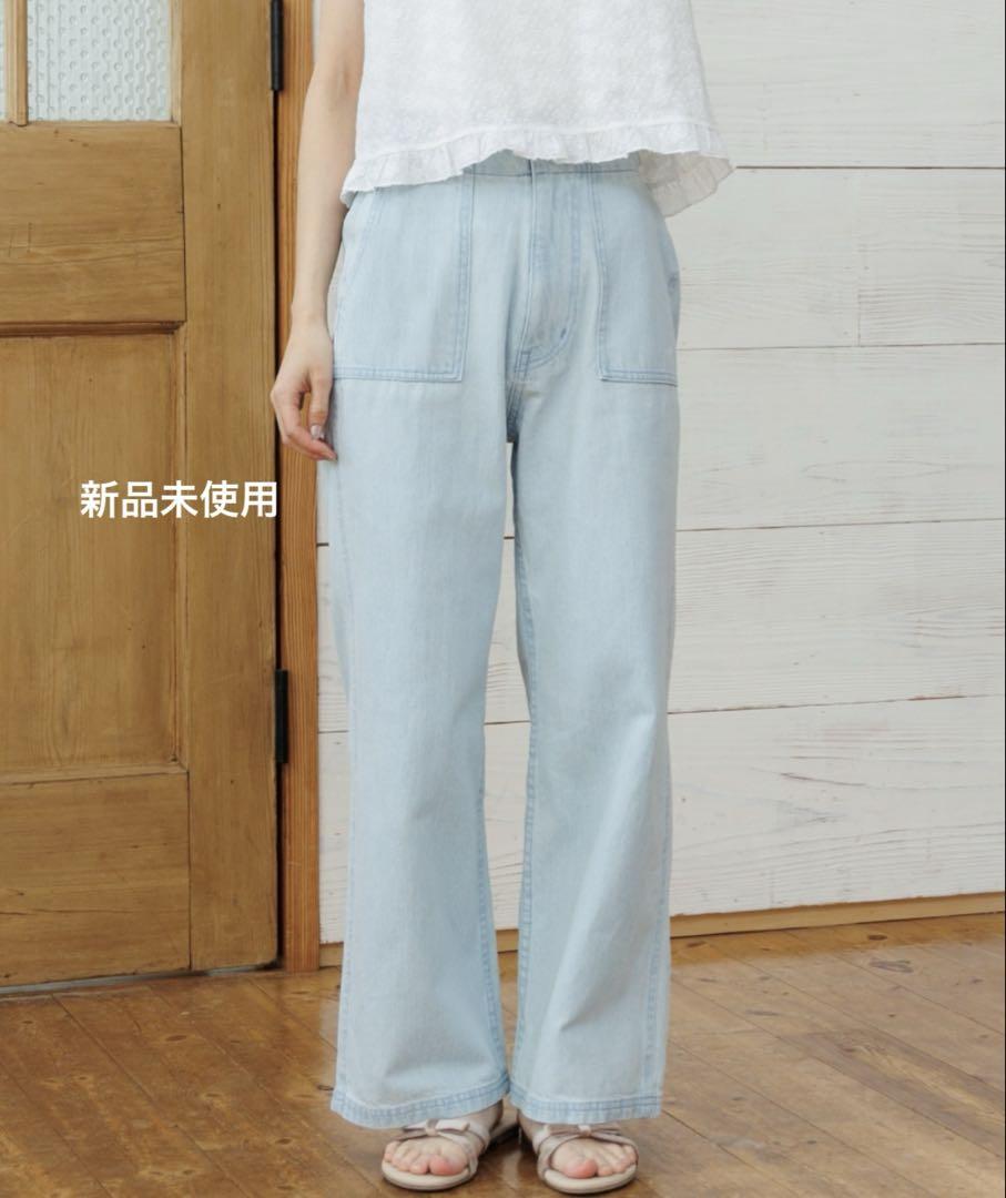 flower デニムベイカーパンツ　ライトブルー　新品未使用