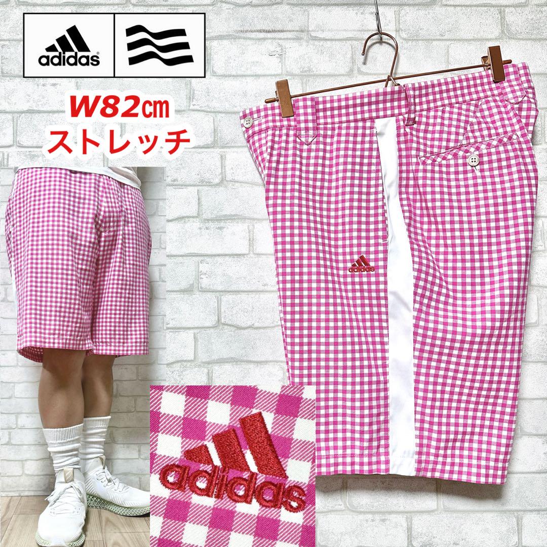 adidas GOLF 美色 ギンガムチェック ストレッチ ショートパンツ