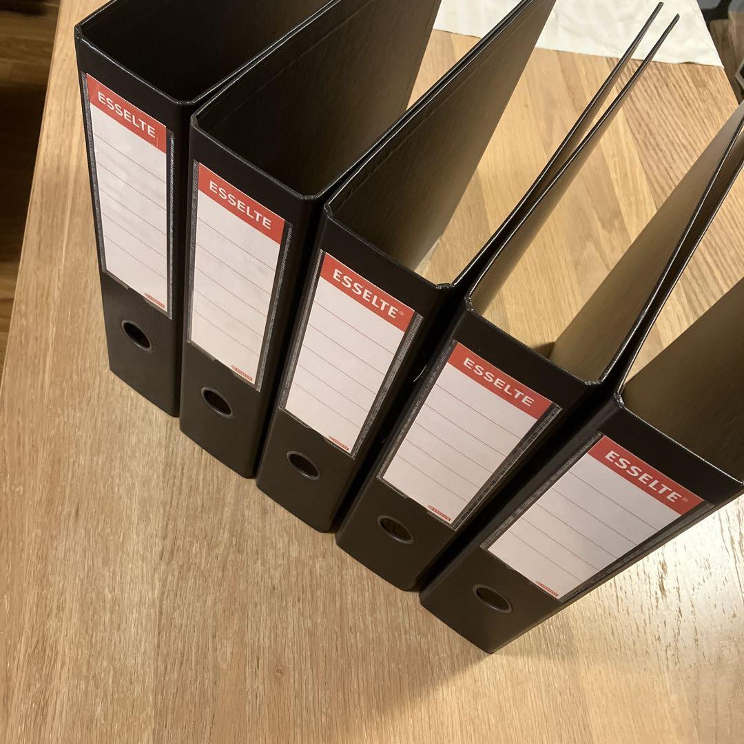 エセルテ　ESSLTE パイプ式ファイル 5個セット 黒　デンマーク製