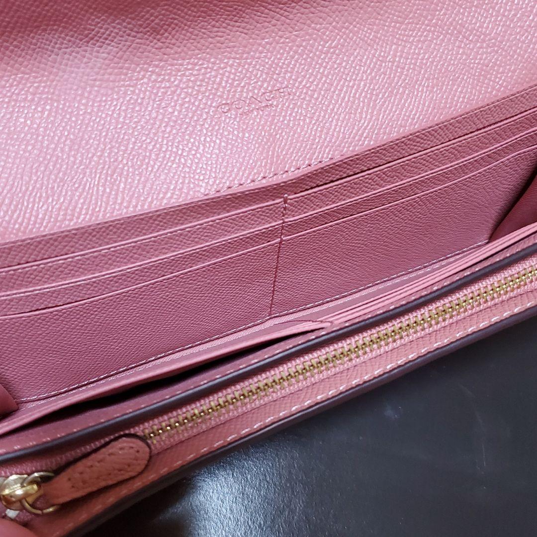 美品 COACH コーチ 長財布 ピンク