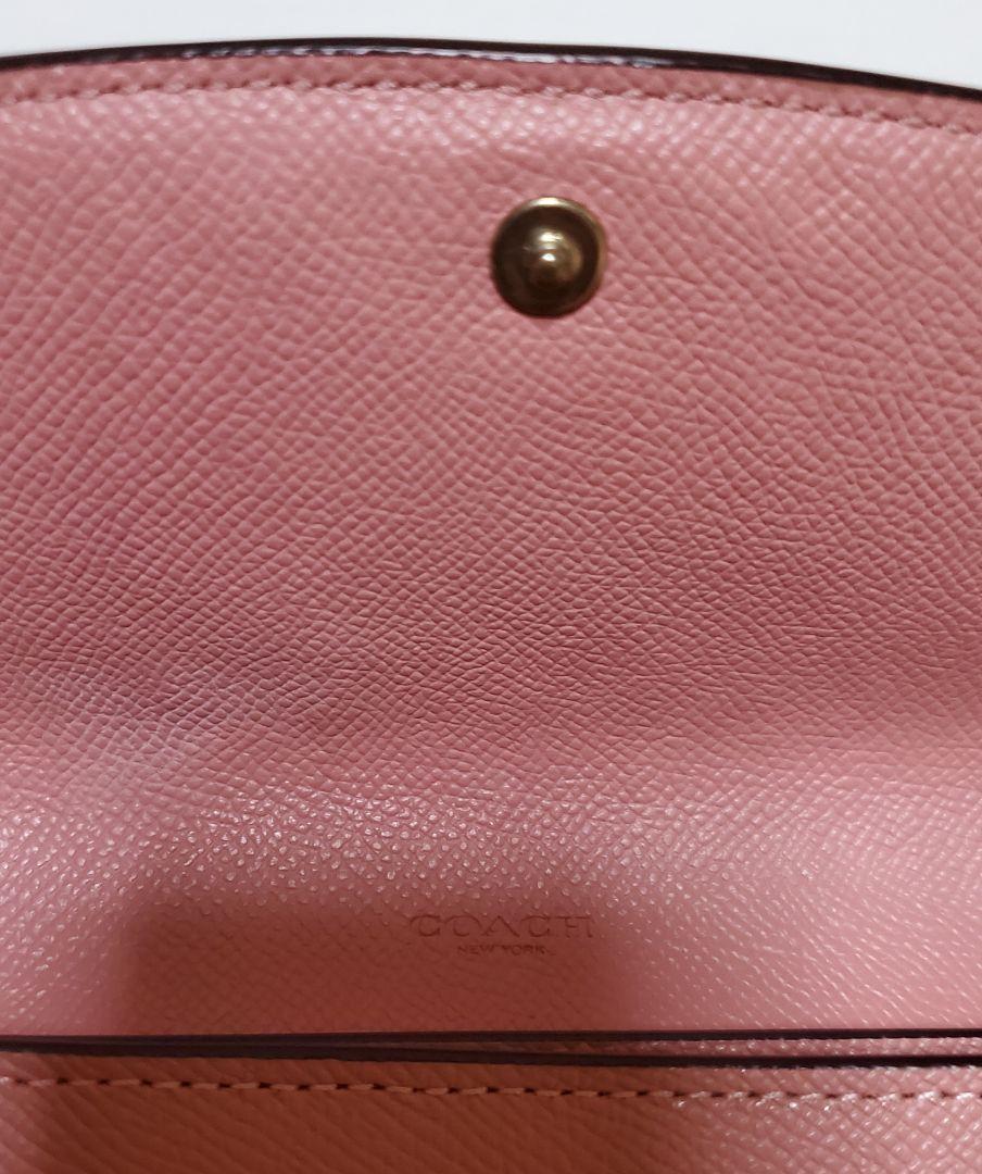 美品 COACH コーチ 長財布 ピンク