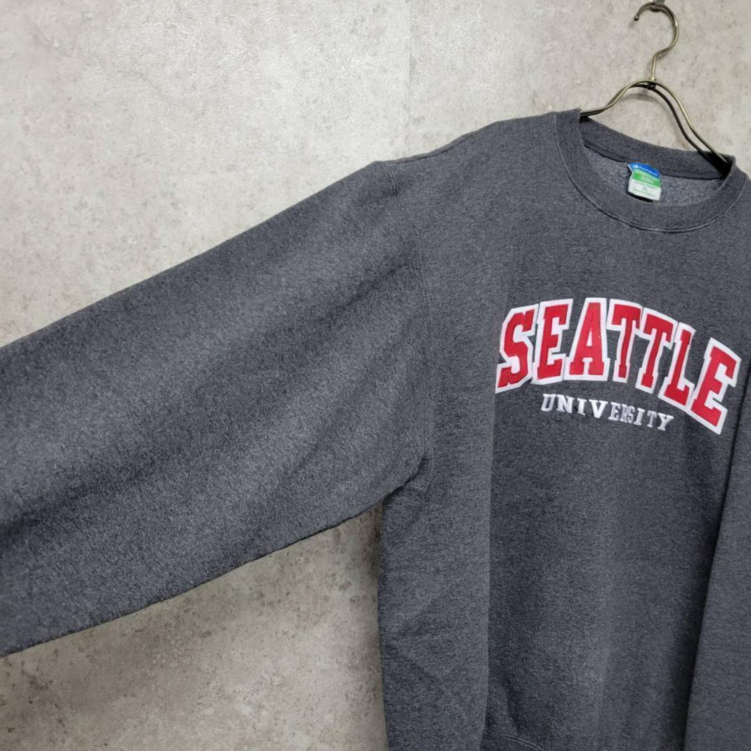 ジャージーズ　00s 刺繍ロゴ　スウェット　グレー　ゆるだぼ　短丈　古着 90s 古着 チャンピオン シアトル大学 刺繍ロゴ スウェット グ