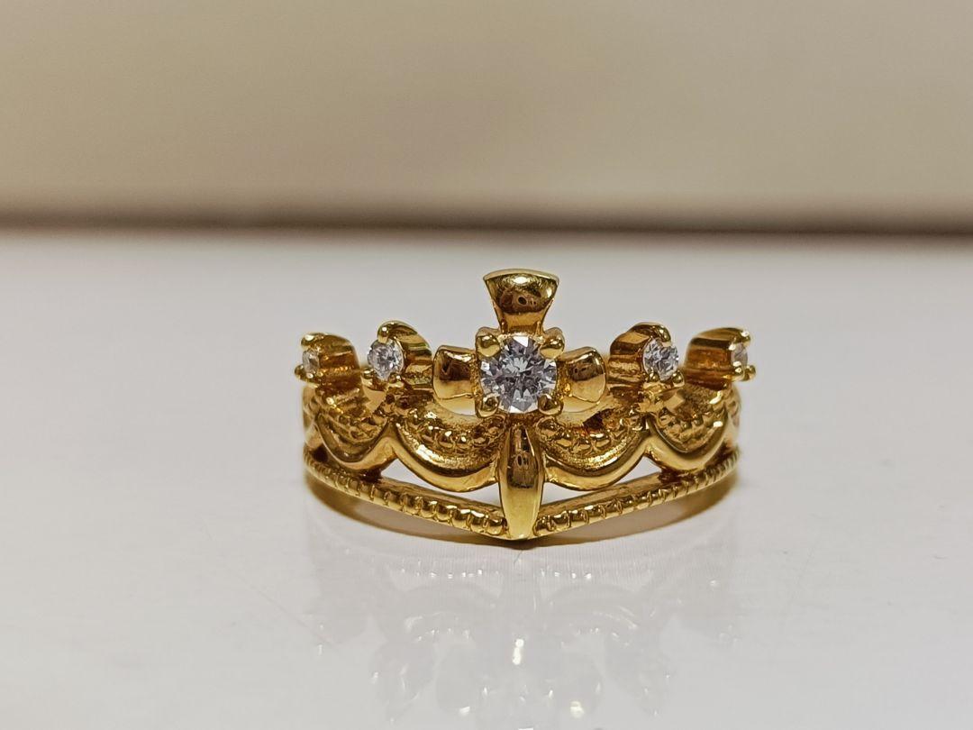 ✨️豪華✨️k18 クラウン　ダイヤモンド　リング