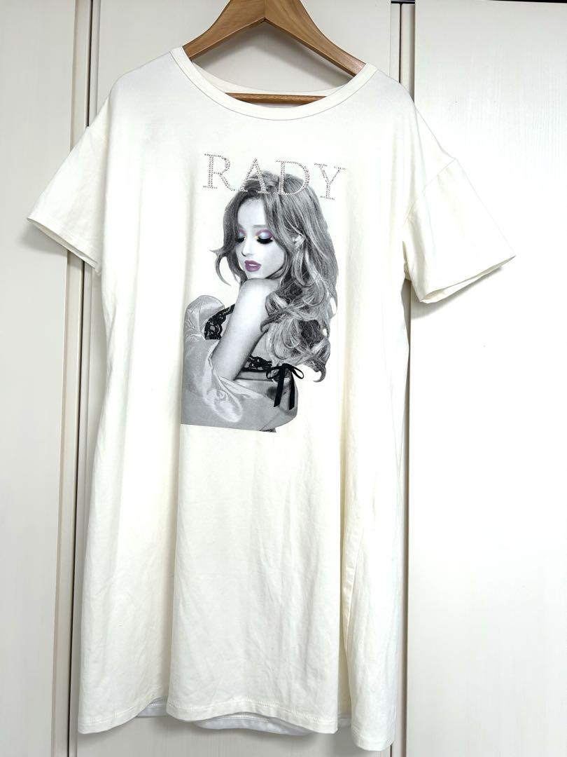 Rady★プリント Tシャツワンピース ホワイトワンピース