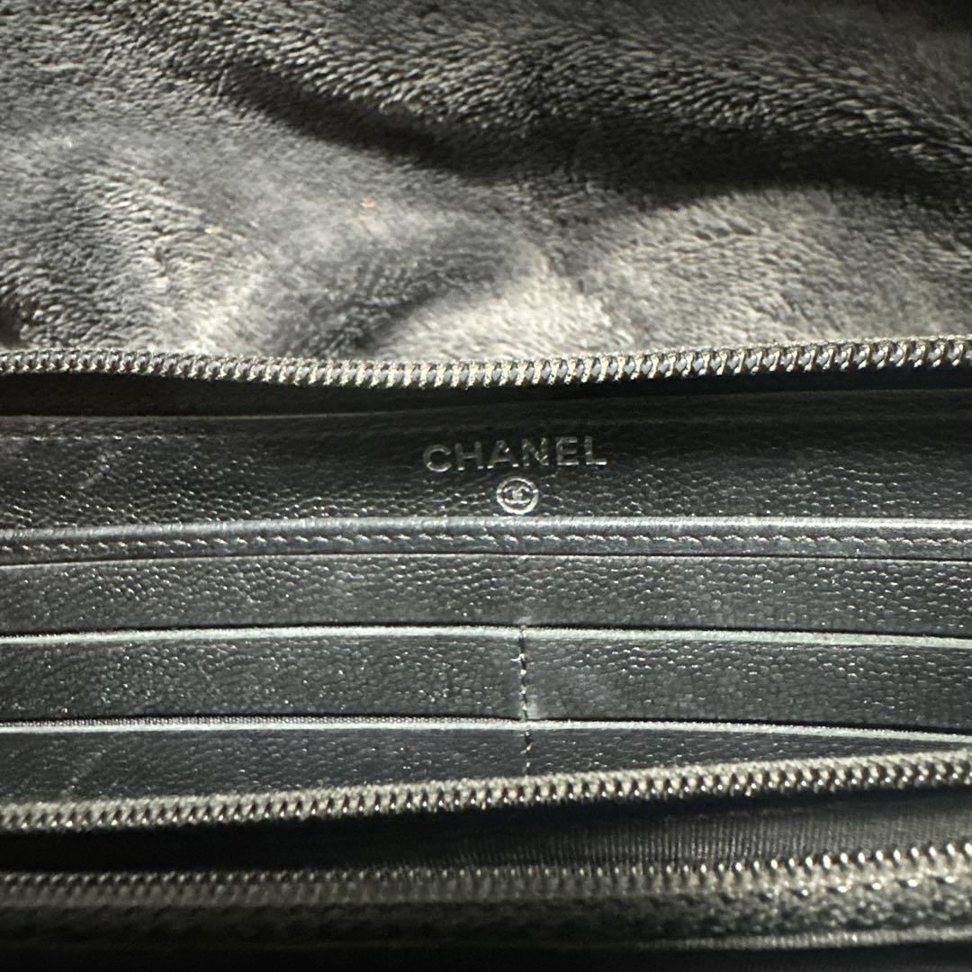 シャネル黒長財布