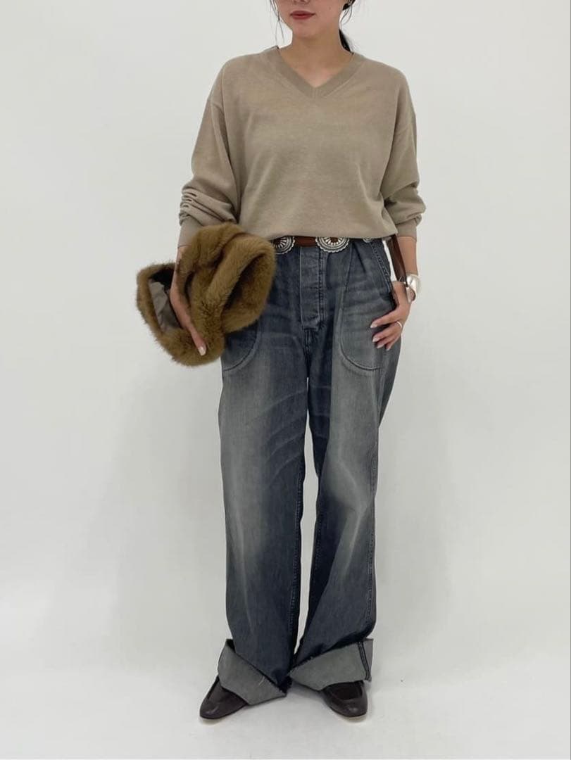 【FRAMeWORK】カシミヤブレンドウールVネックニット 【FRAMeWORK】カシミヤブレンドウールVネックニット