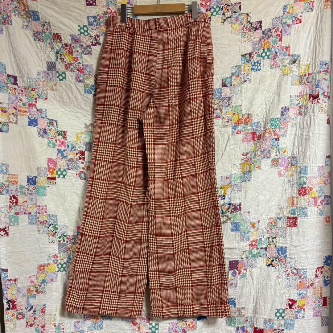 US vintage 千鳥格子　アクリル　フレア　パンツ　scovile