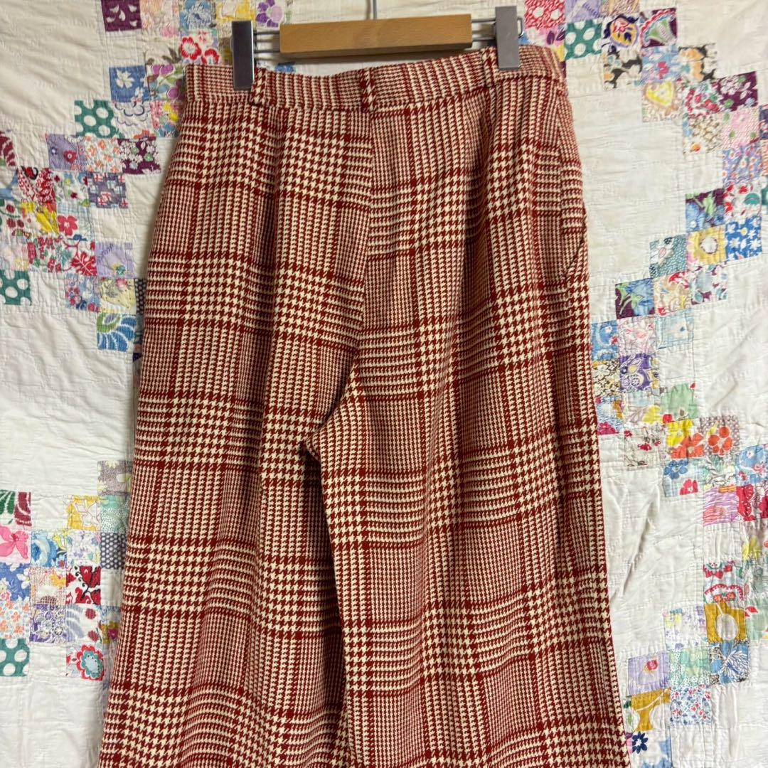 US vintage 千鳥格子　アクリル　フレア　パンツ　scovile