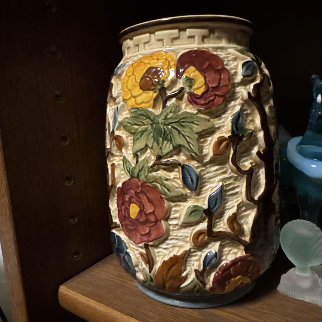 陶器花瓶希少なヴィンテージ H J Wood インディアンツリーデザイン 手描き