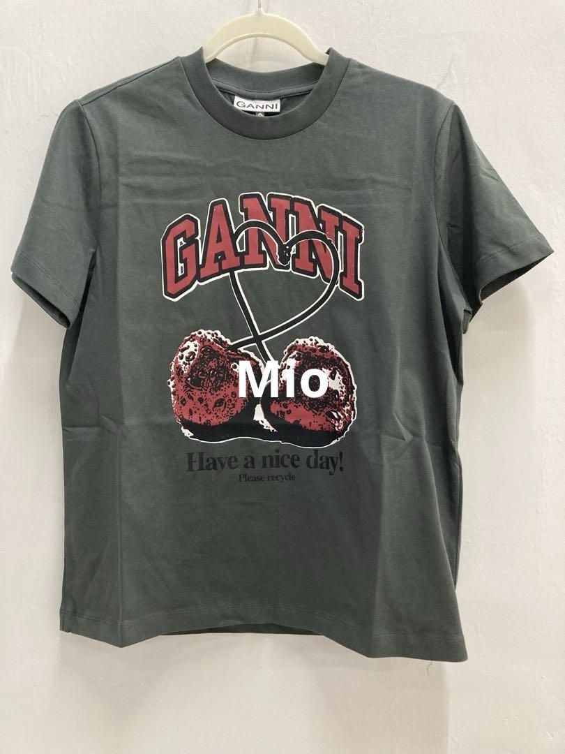 Ganni Cherry print Tシャツ