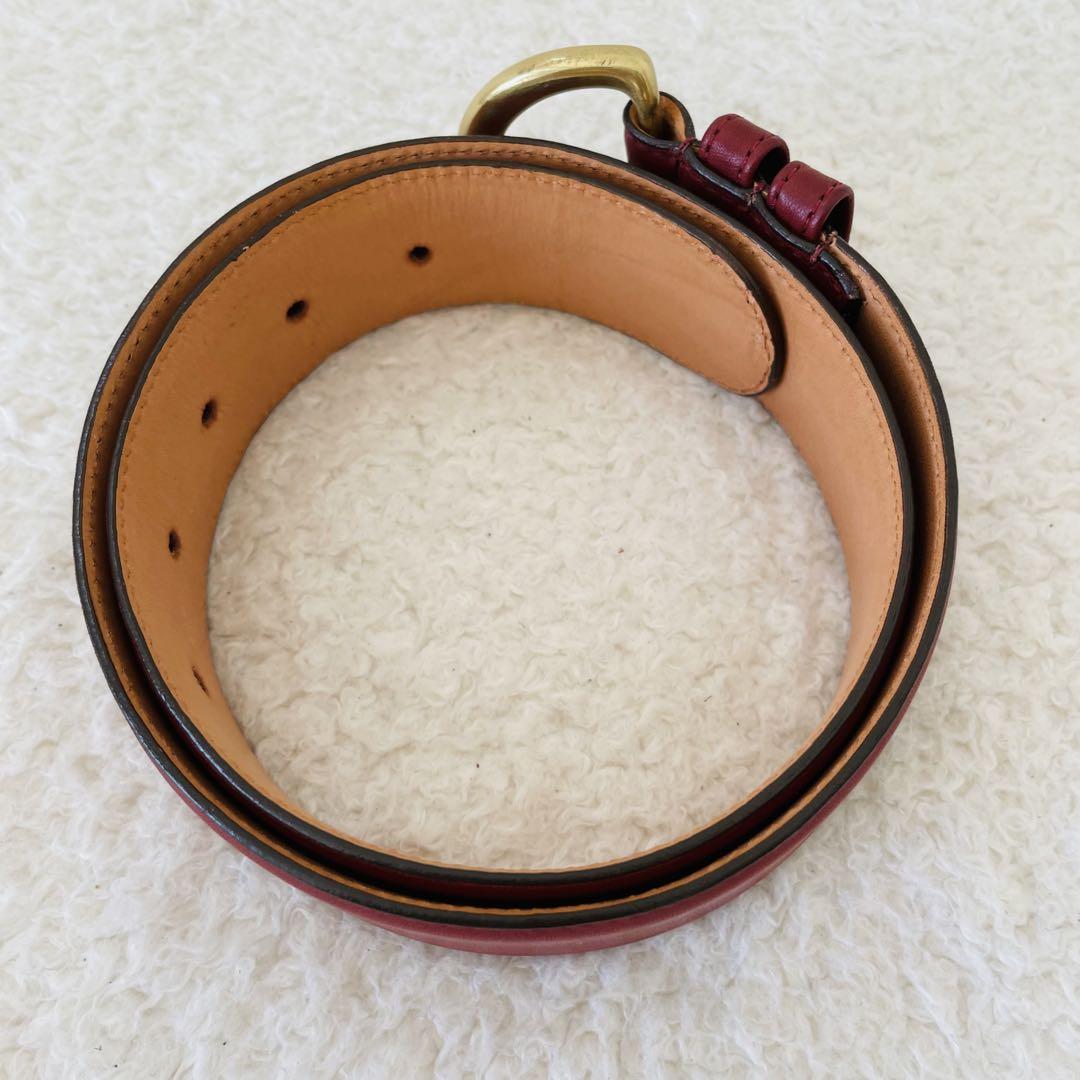 【美品】コーチ オールドコーチ ベルト S 赤系 レザー ビンテージ レディース