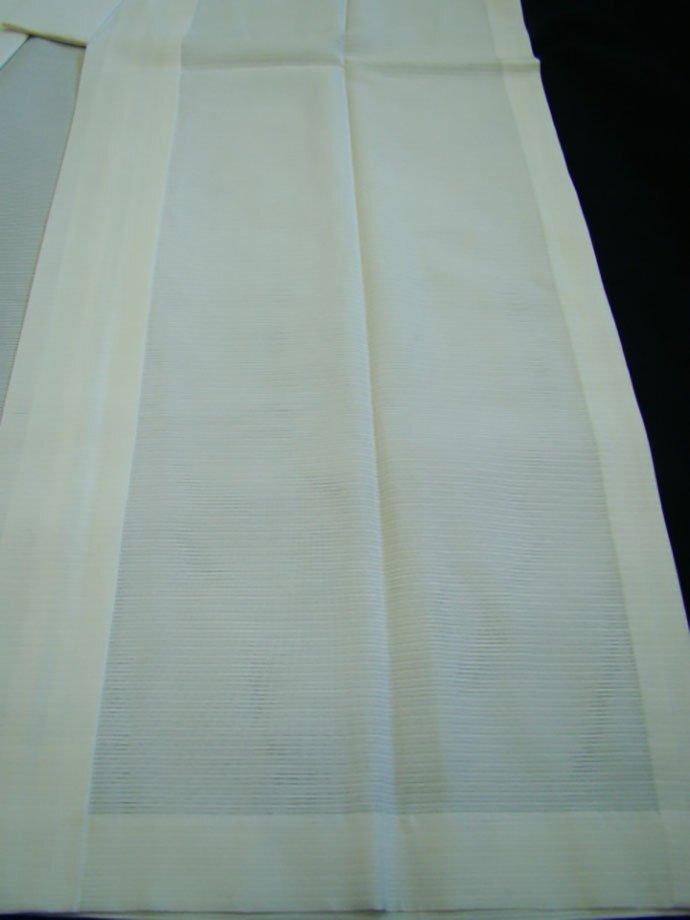 美品 夏物 裄63.6cm 絽 白地 長襦袢 高級ポリ 未使用 Js601