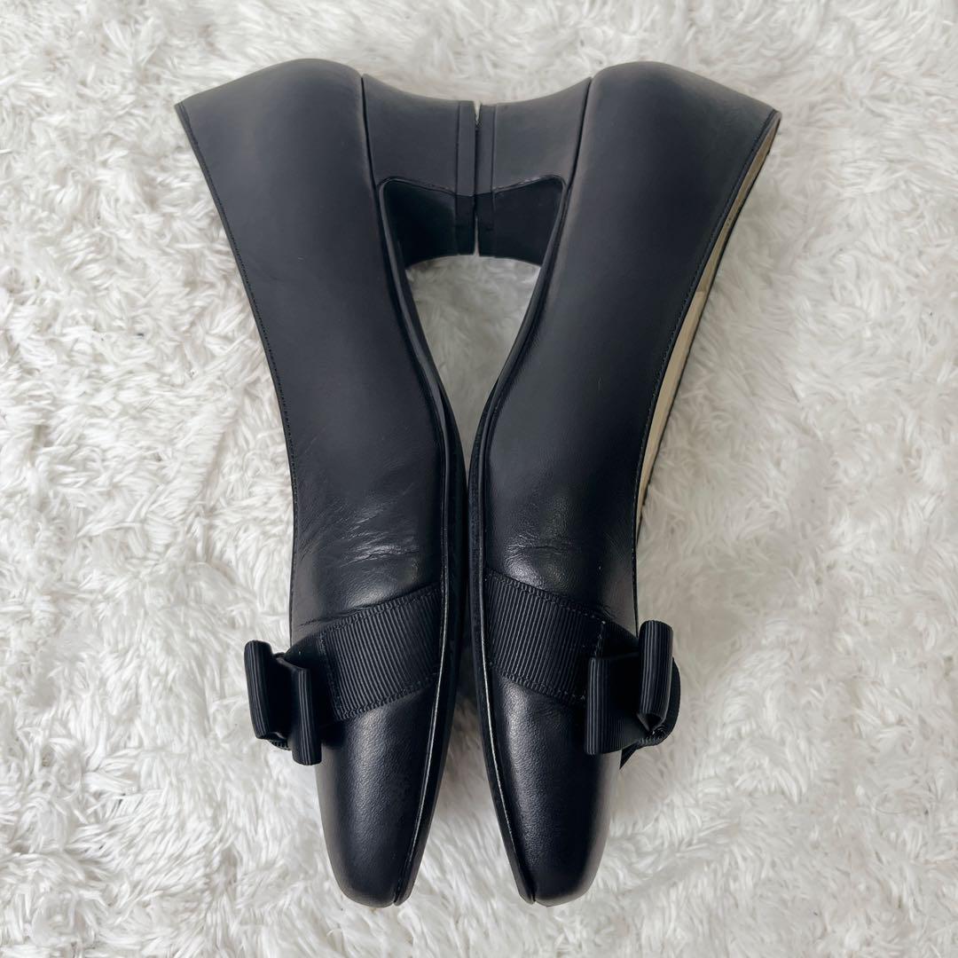 ✨極美品✨ ミハマ パンプス 冠婚葬祭 ブラック リボン フォーマル 22.5 極美品 ミハマ パンプス 冠婚葬祭 ブラック リボン フォーマル