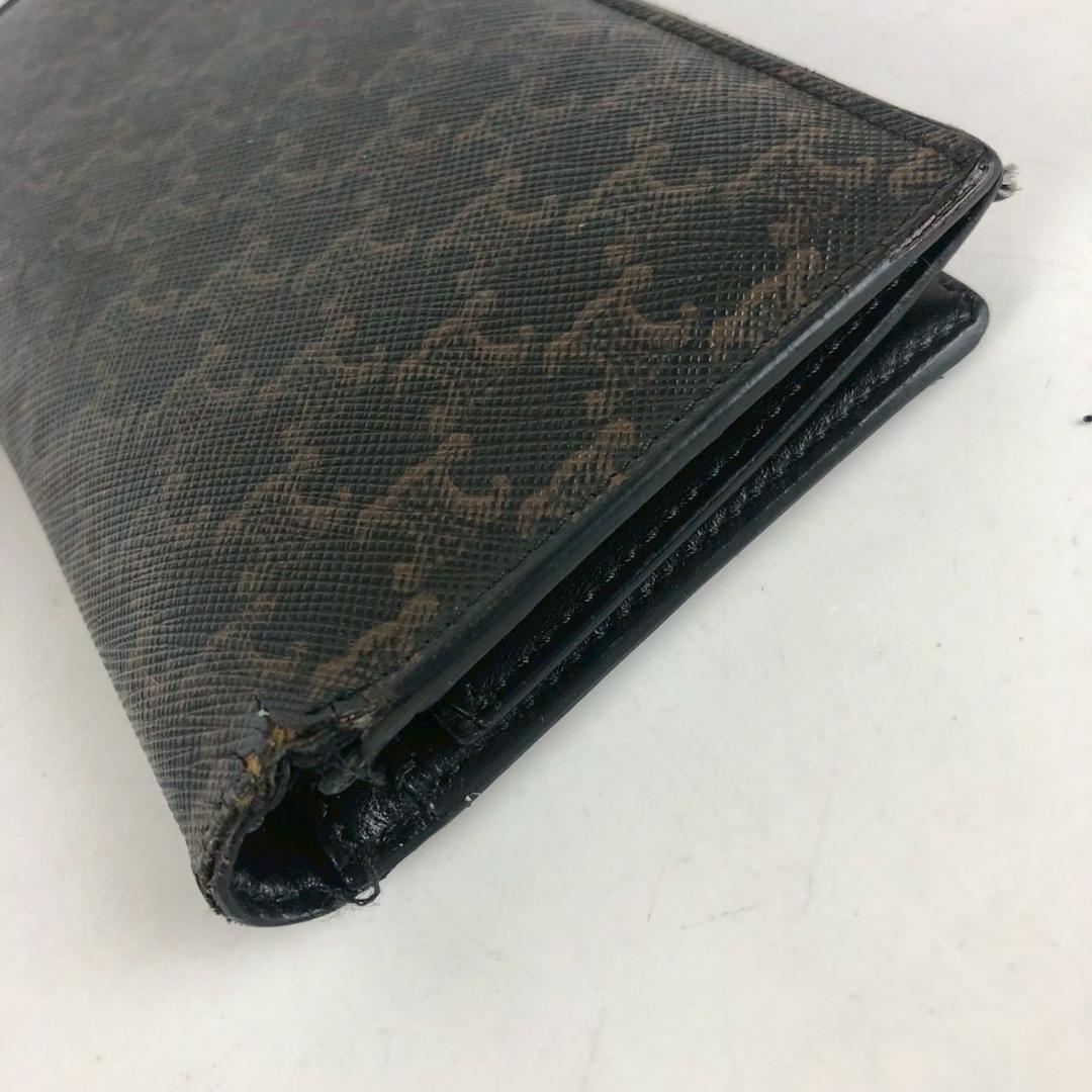 CELINE セリーヌ マカダム 財布 ブラウン レディース ブランド CELINE セリーヌ マカダム ブランドロゴ レザー 二つ折り 財布