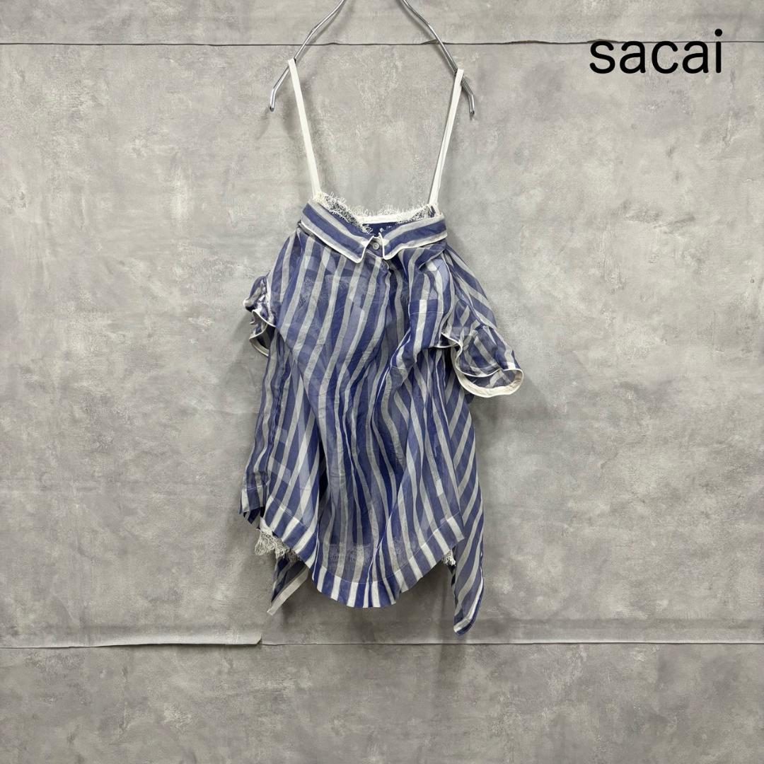 sacai サカイ 17ss シルク バックスリット シアーブラウス N1083