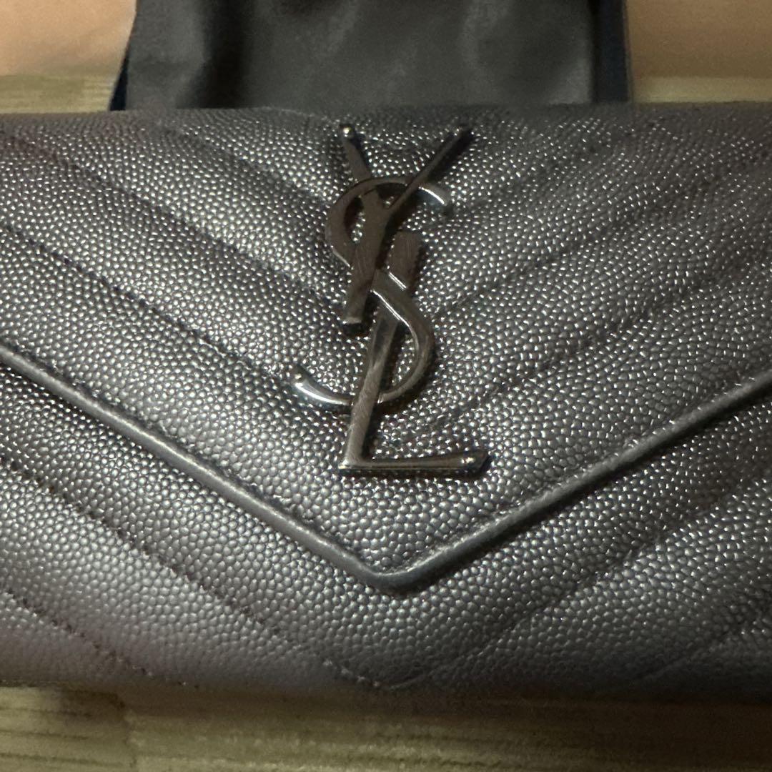 m*a様 SAINT LAURENT キルティング長財布 ブラック