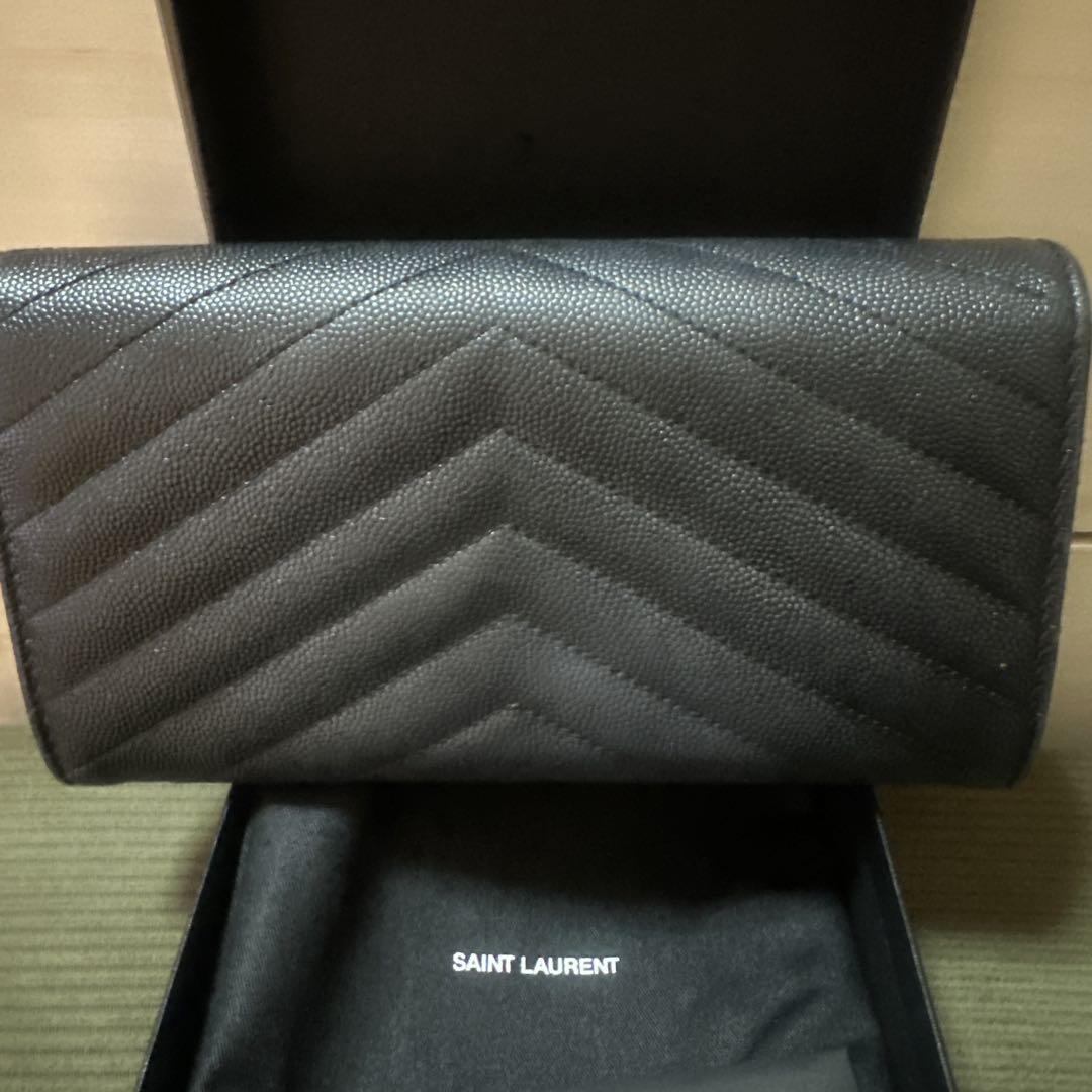 m*a様 SAINT LAURENT キルティング長財布 ブラック