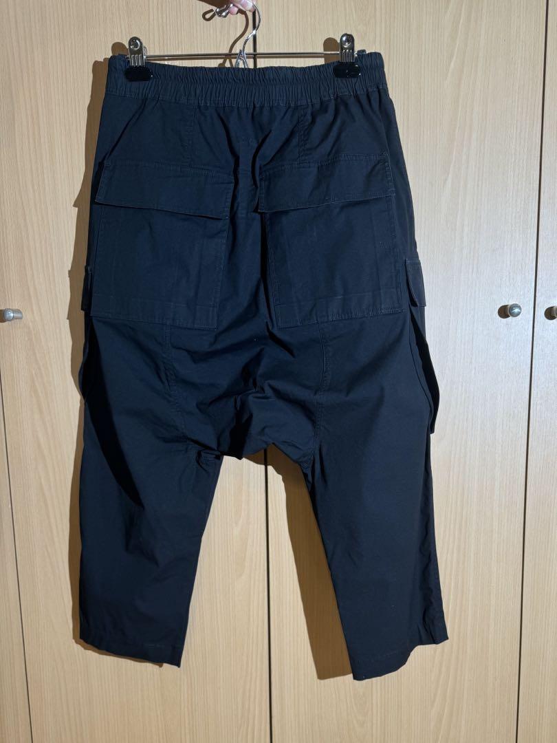 HRS★クリーニング済み RickOwens クロップド　グレー 美品の神様☆クリーニング済み RickOwensクロップドサルエル
