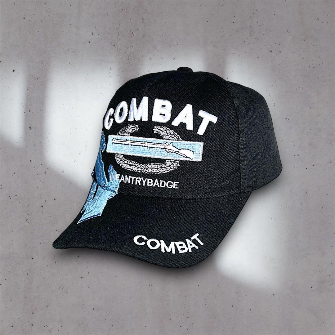 00s usa キャップ 帽子 COMBAT ブラック 刺繍 男女兼用 アメカジ