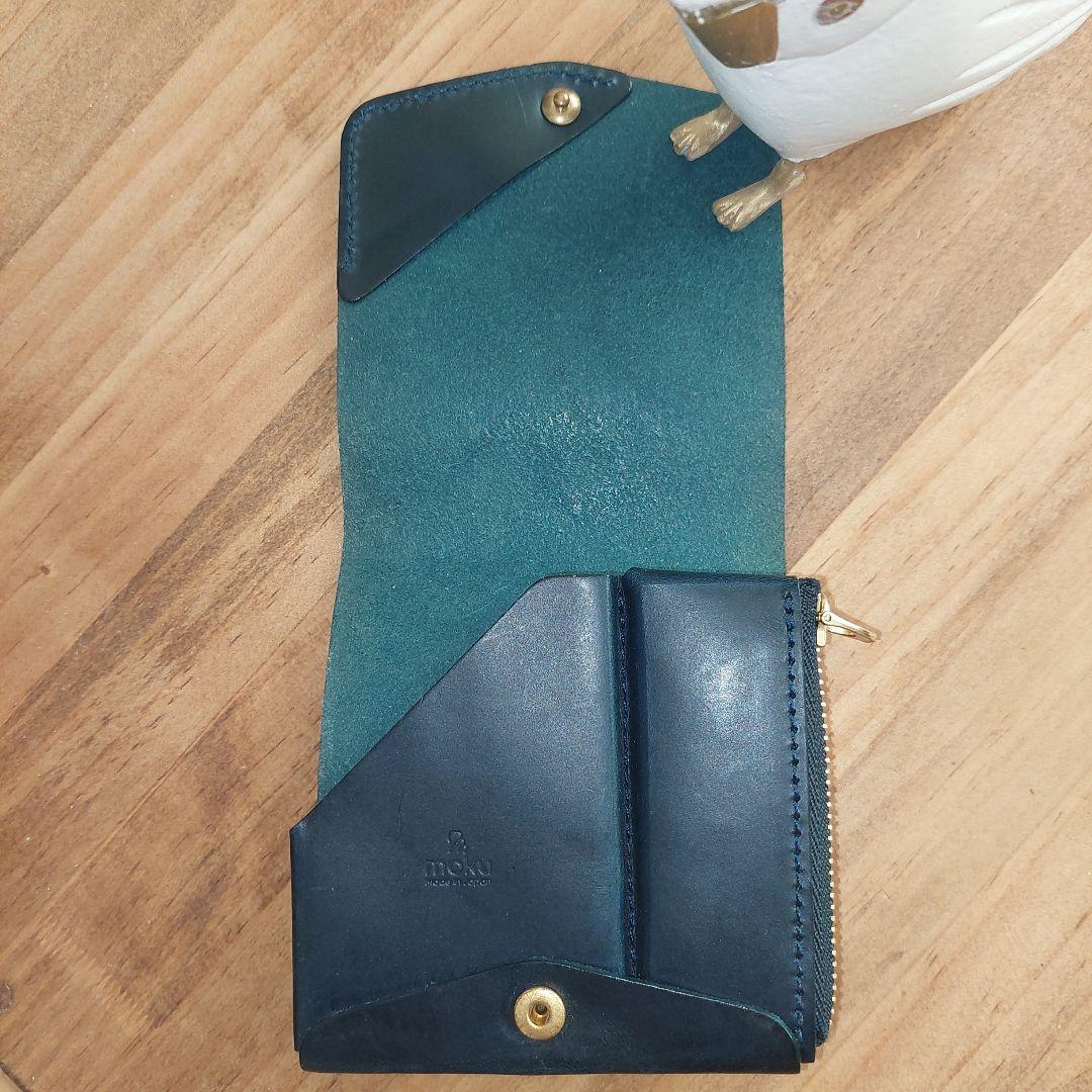 小さく薄い財布 saku ver.2 Buttero moku navy 紺色