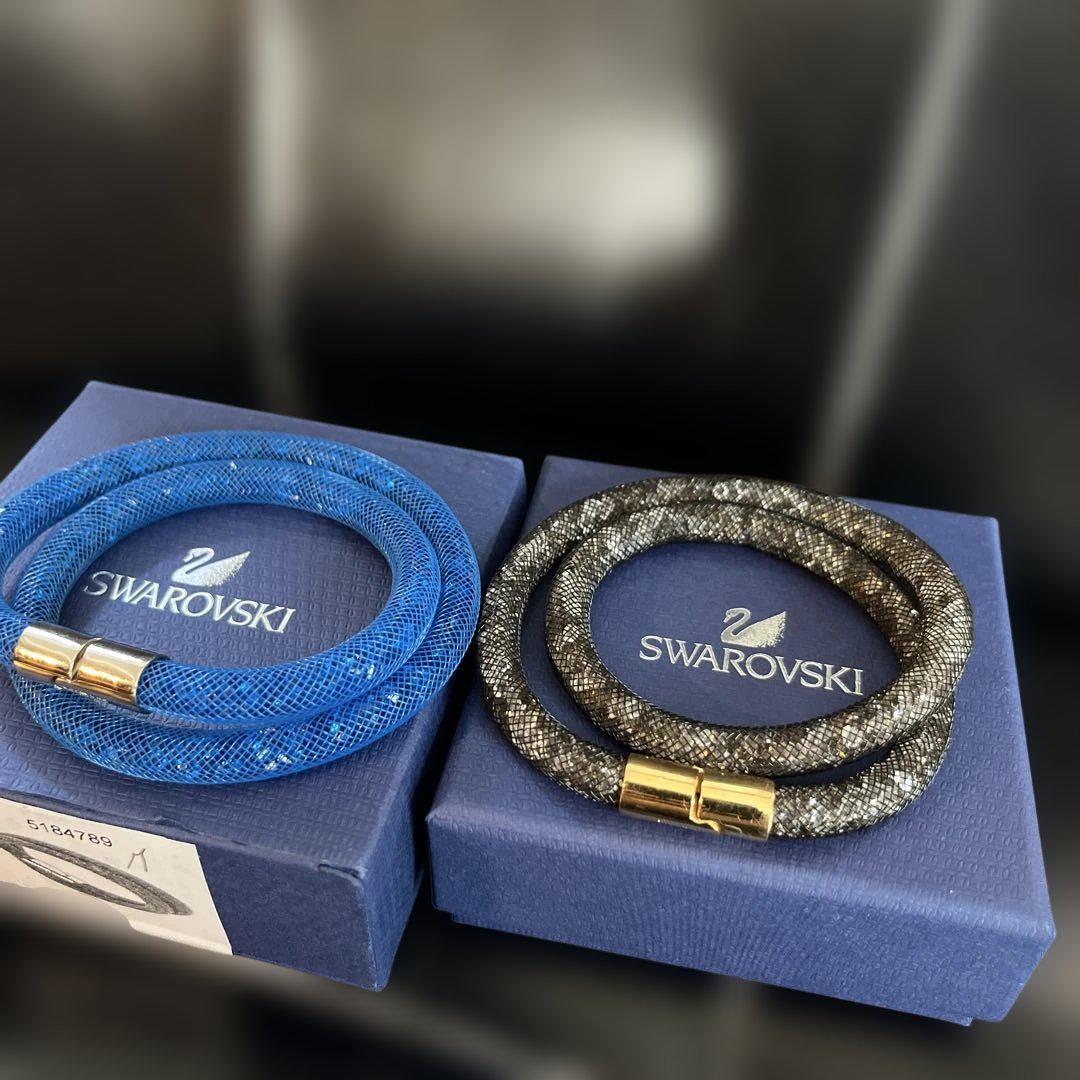 SWAROVSKI スターダストブレスレットセット Swarovski スターダスト ブレスレット ブルー チャコール - メルカリ