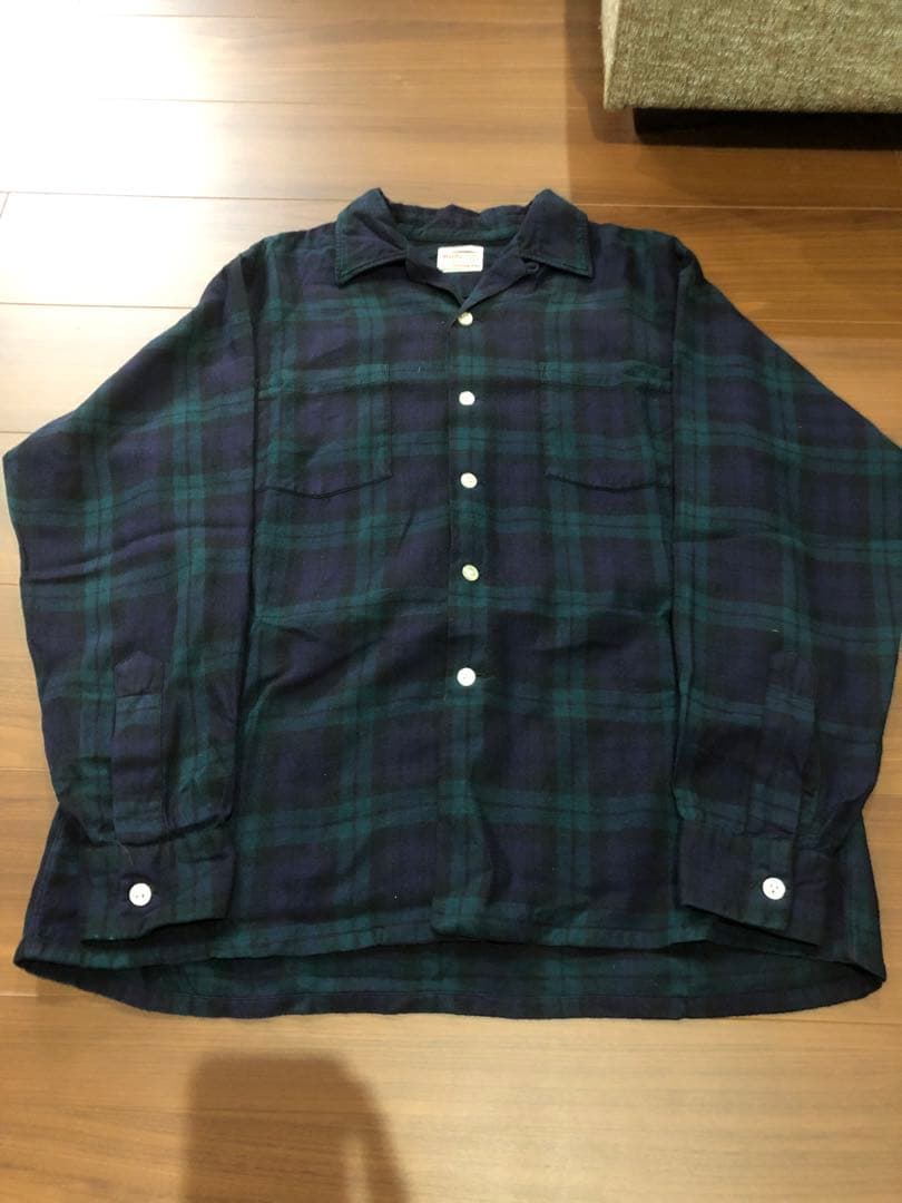 60s viyella ブラックウォッチ ウールコットンシャツ ボックスM