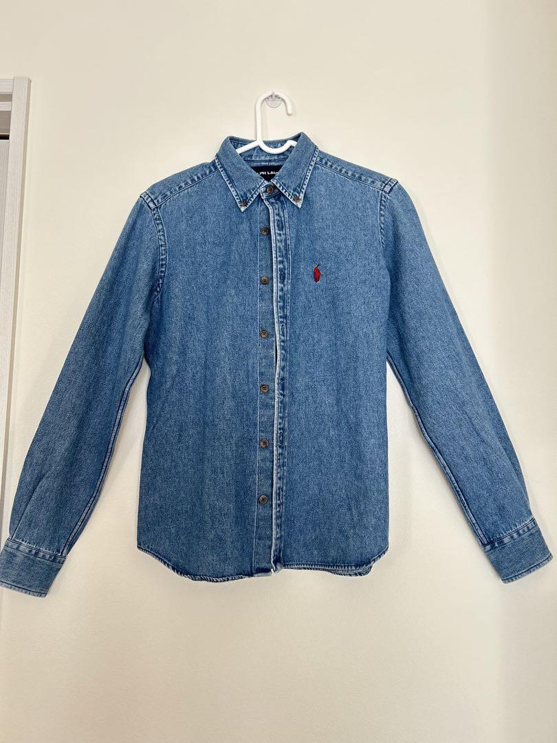 ラルフローレン デニムシャツ スリムフィット 長袖 レッドポニー刺繍 Ｍサイズ ラルフローレン デニムシャツ スリムフィット 長袖 レッドポニー