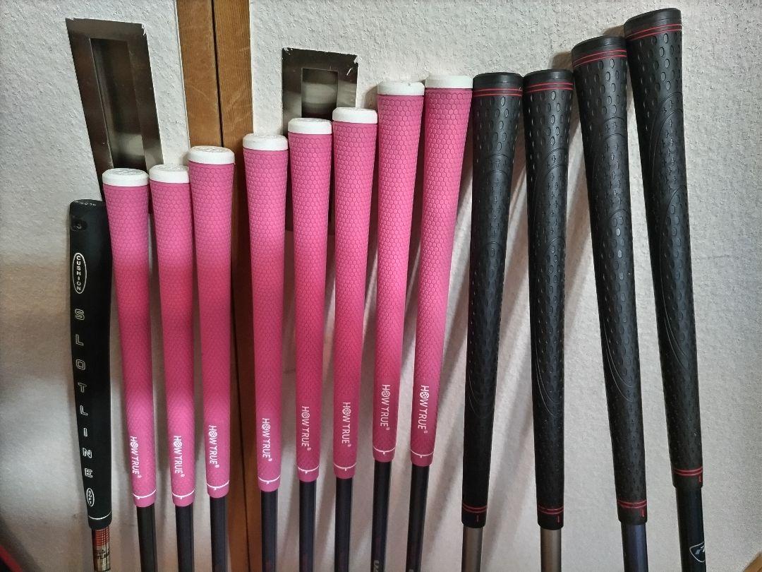 全グリップ新品◆お買い得◆美品、女性用セット◆ミエサコキャディバッグ付◆パター有