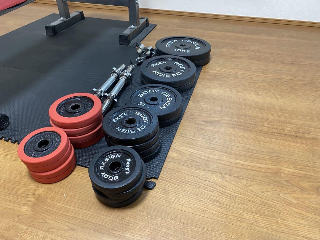 ベンチプレスバーベルセット及びダンベル　ホームジム