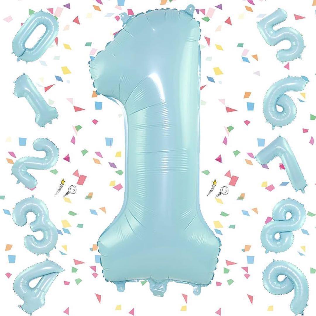数字 0 バルーン ライトブルー 誕生日 アルミ風船 32インチ バースデー NEXPOTALLINN_EU