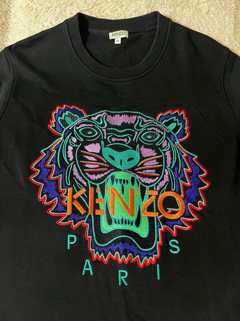KENZO トラ刺繍 ブラック トレーナーM Kenzo