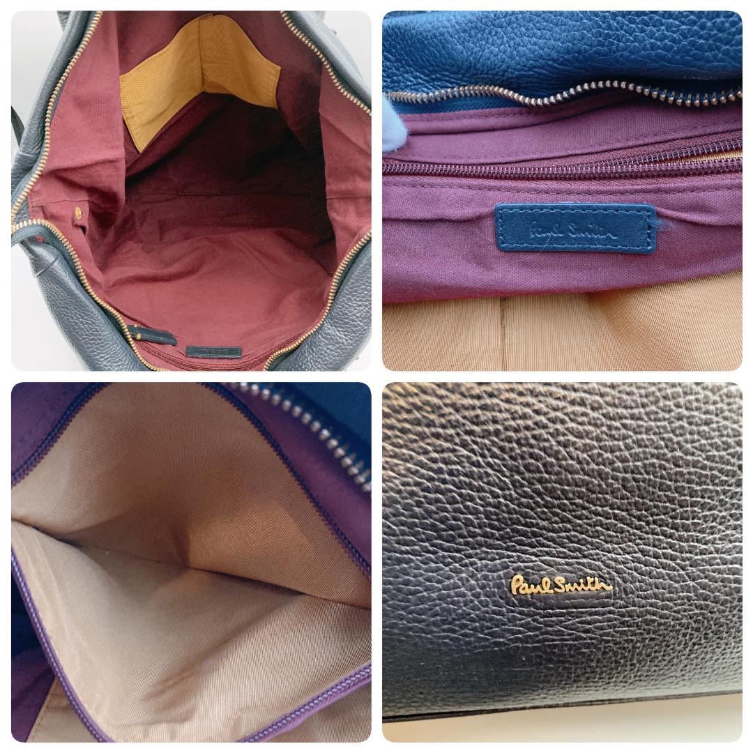 ✨Paul Smith ポールスミス　ビジネスバッグ　シボ革　ネイビー　 A4可