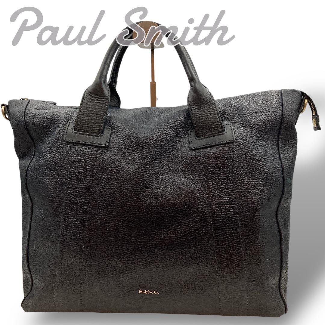 ✨Paul Smith ポールスミス　ビジネスバッグ　シボ革　ネイビー　 A4可
