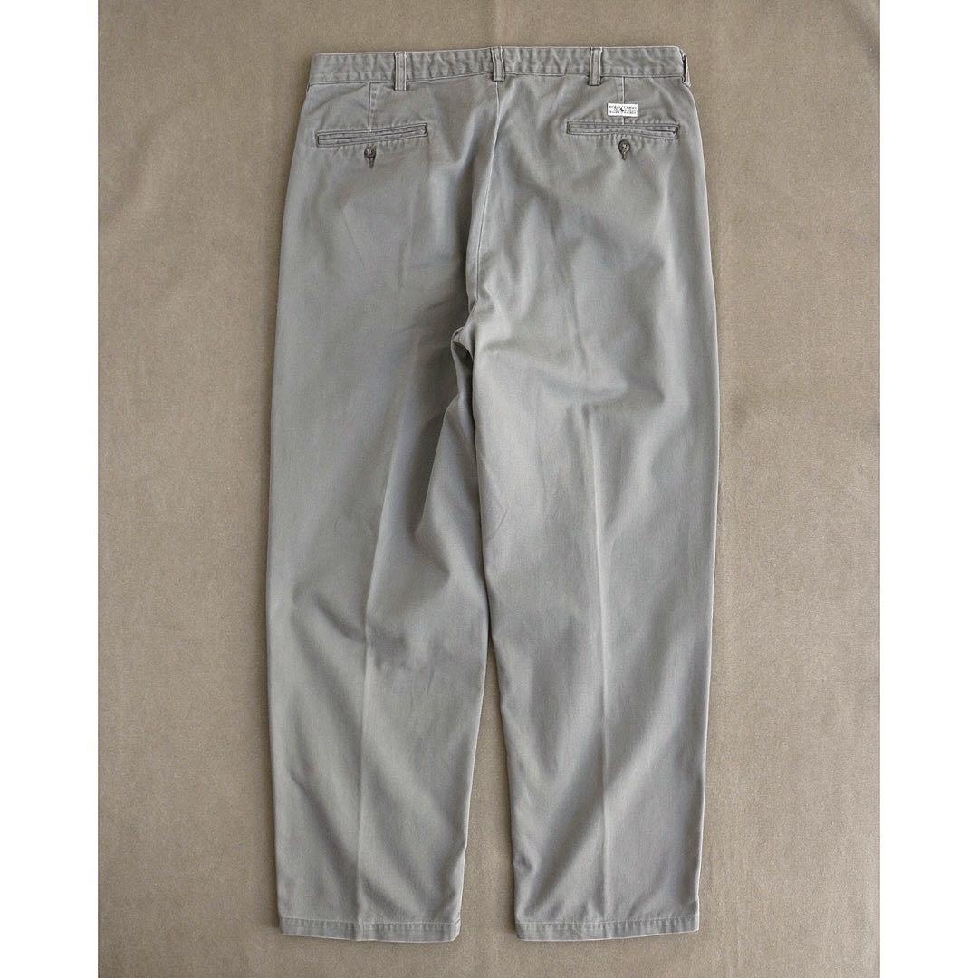 90s Ralph Lauren ANDREW グレー 2タックコットンチノ