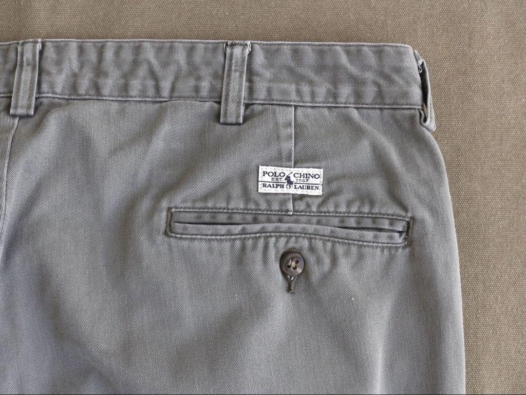 90s Ralph Lauren ANDREW グレー 2タックコットンチノ
