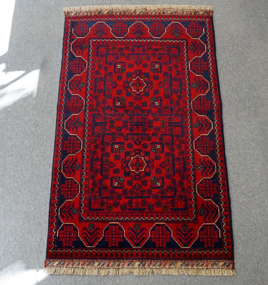 135×81cm アフガニスタン手織り絨毯 カールモハメディ ペルシャ