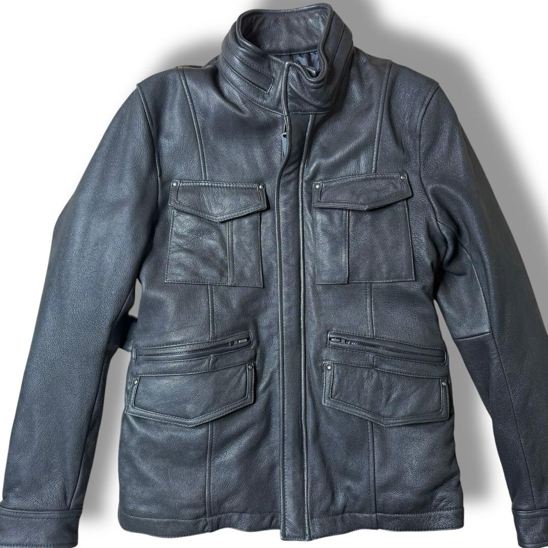 5 TETE HOMME M 65 レザージャケット 本革 ブラック 黒