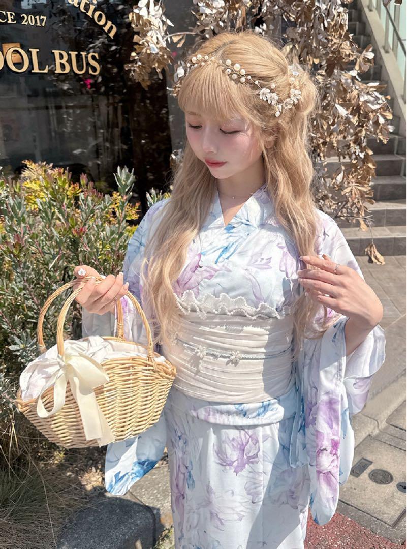 【新品】GRL 3点セット2Way水彩花柄セパレート浴衣[fy023]レギュラー