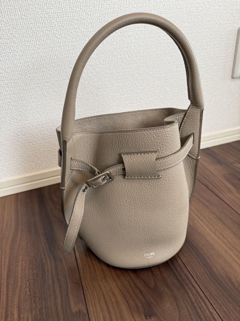 CELINEレザー バケツ型ショルダーバッグ ベージュ