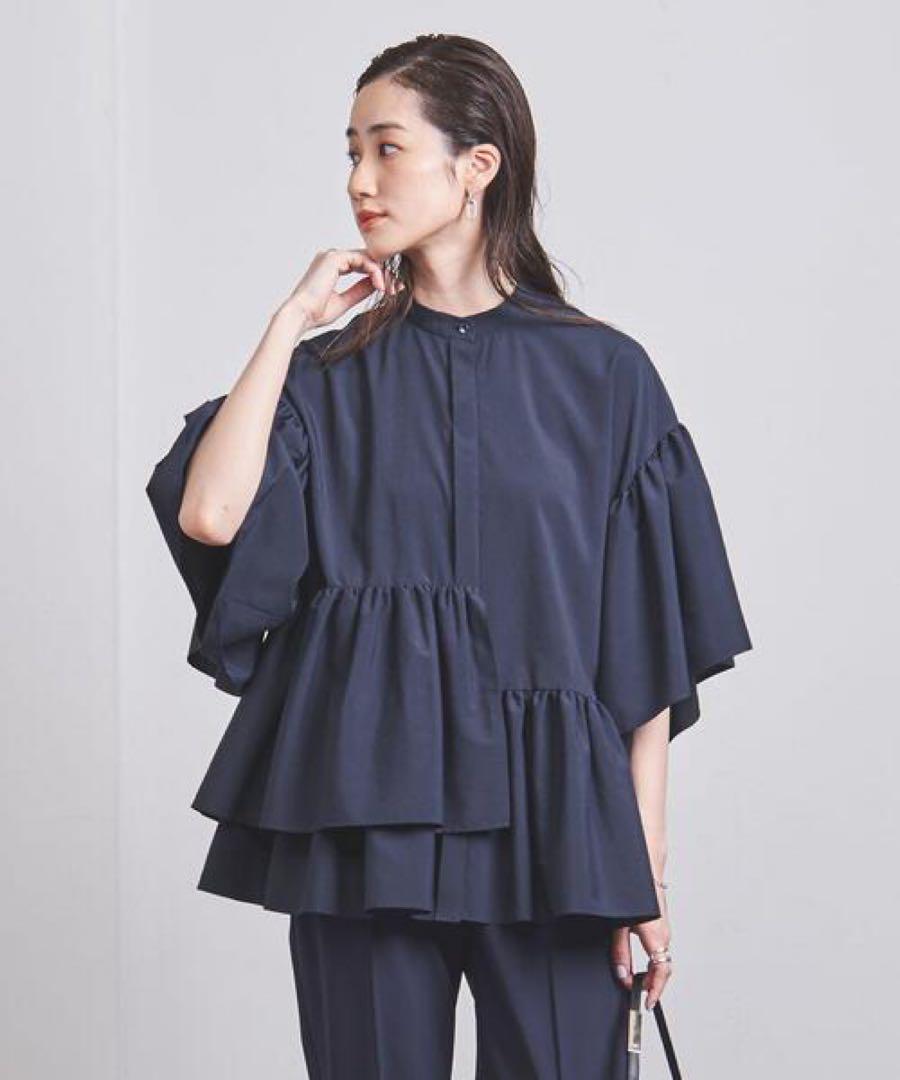 UNITED ARROWS ネイビー ペプラムジレ36サイズ 3500024S0281_m1_a020.jpg
