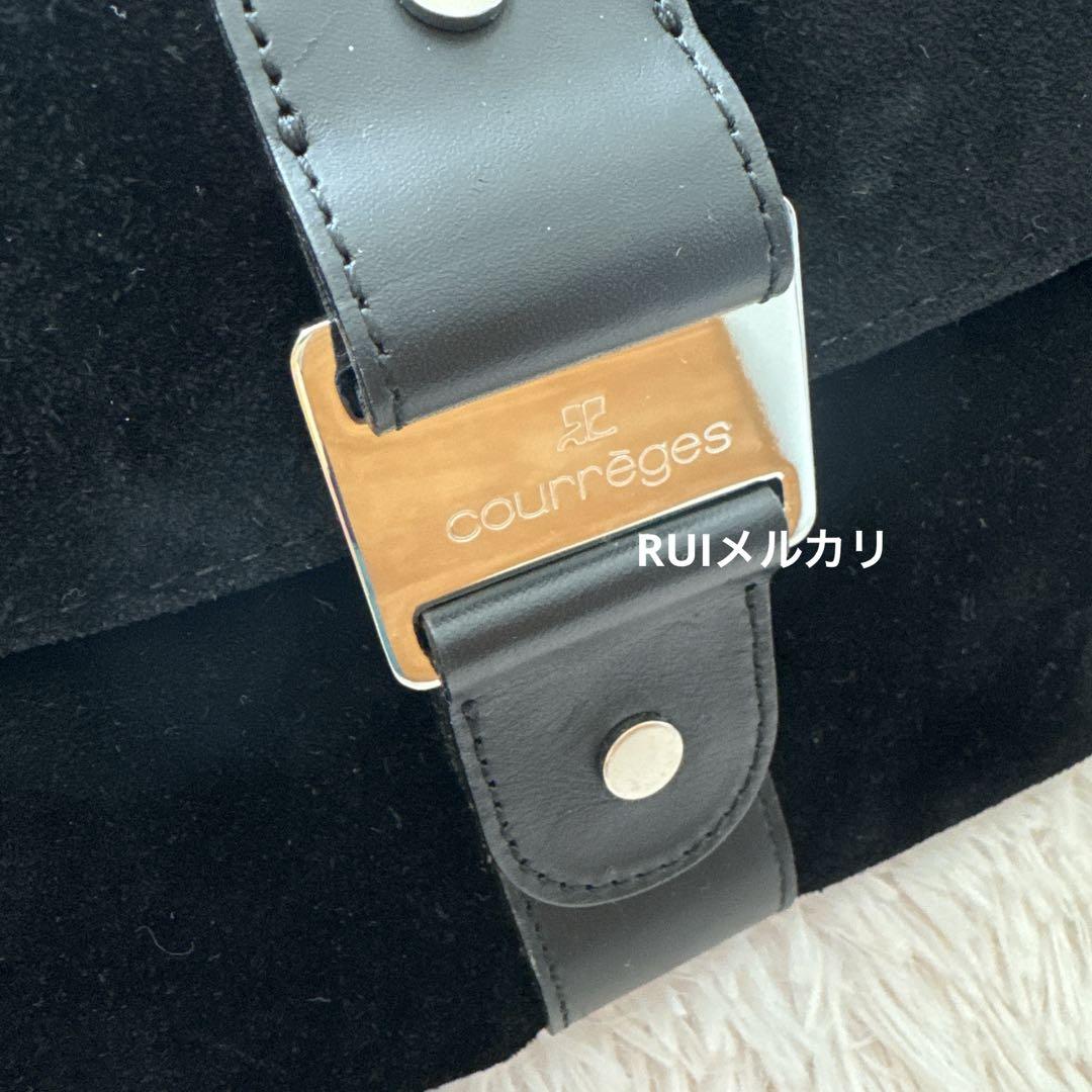 courreges クレージュ スエード トートバッグ ヴィンテージ ブラック