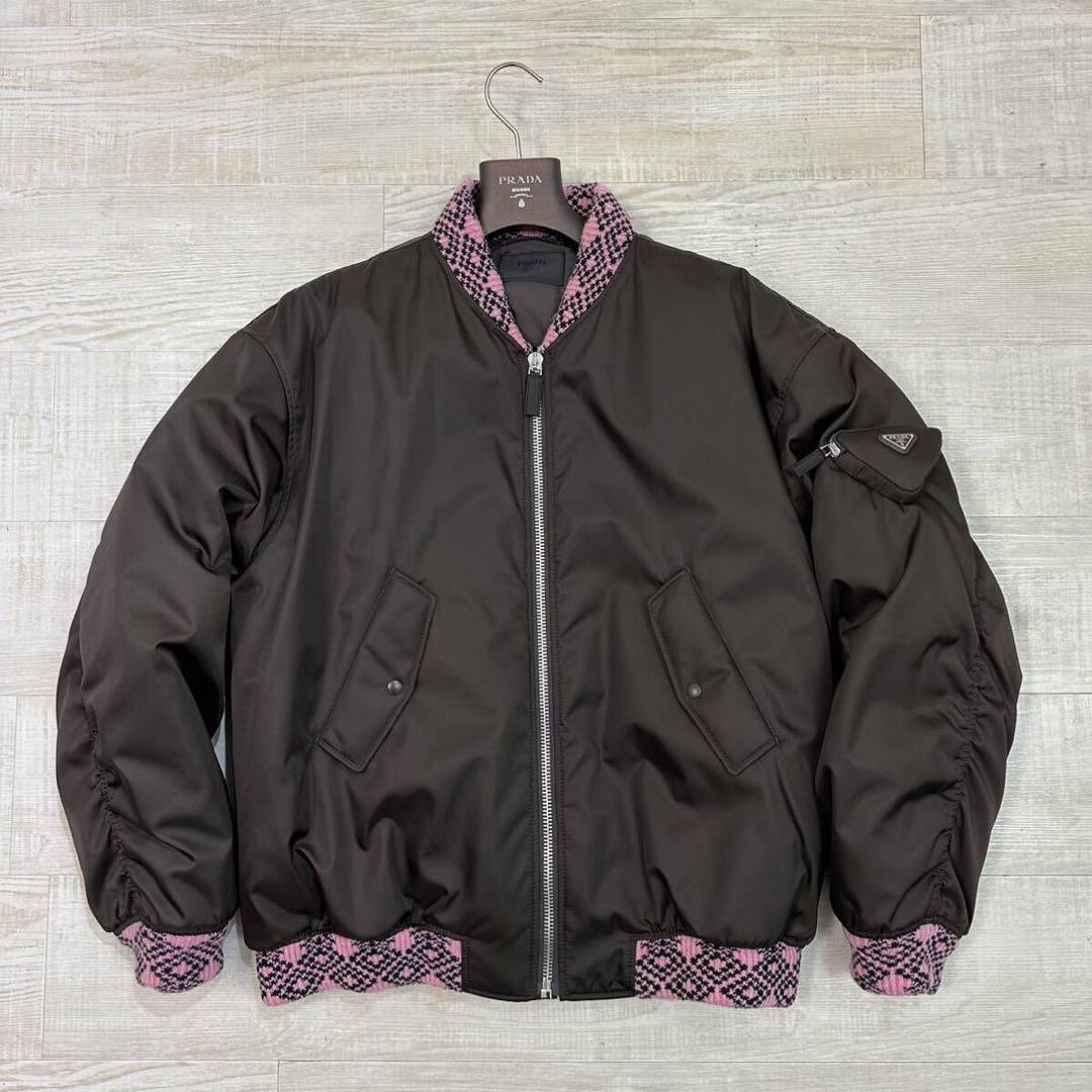 Brand New Prada by Raf Simons Re-nylon Black & Red Bomber