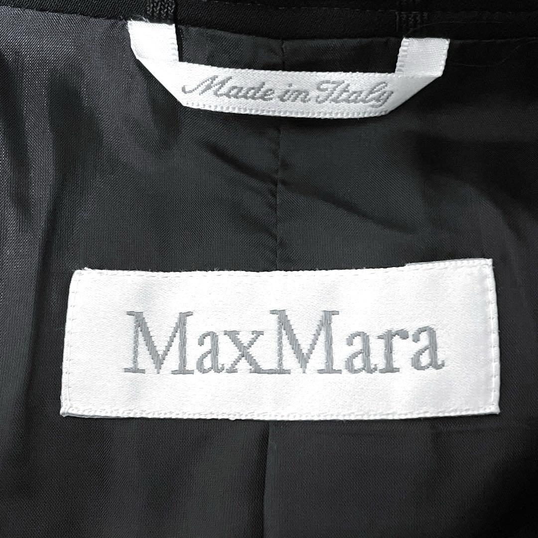 【MAX MARA】テーラードジャケット ブラック 極美品✨MaxMara テーラードジャケット 白タグ 黒 ウール XL