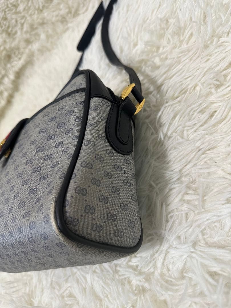 希少 グッチ ショルダーバッグ GG シェリーライン PVC レザー ポーチ 付 希少 グッチ ショルダーバッグ GG シェリーライン PVC レザー ポーチ 付