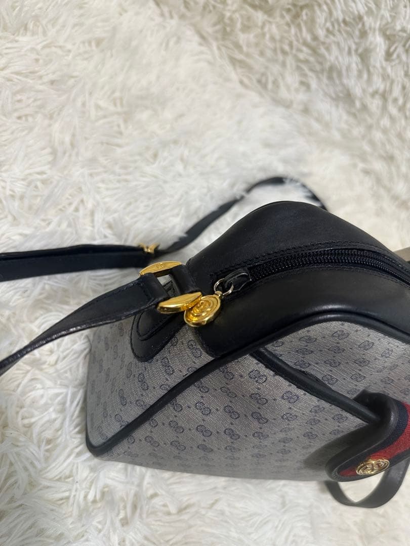 希少 グッチ ショルダーバッグ GG シェリーライン PVC レザー ポーチ 付 希少 グッチ ショルダーバッグ GG シェリーライン PVC レザー ポーチ 付