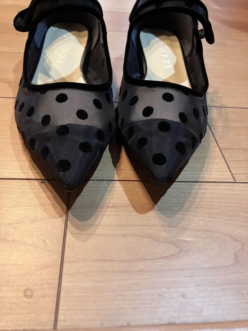 LE TALON  ポインテッドストラップチュールフラット