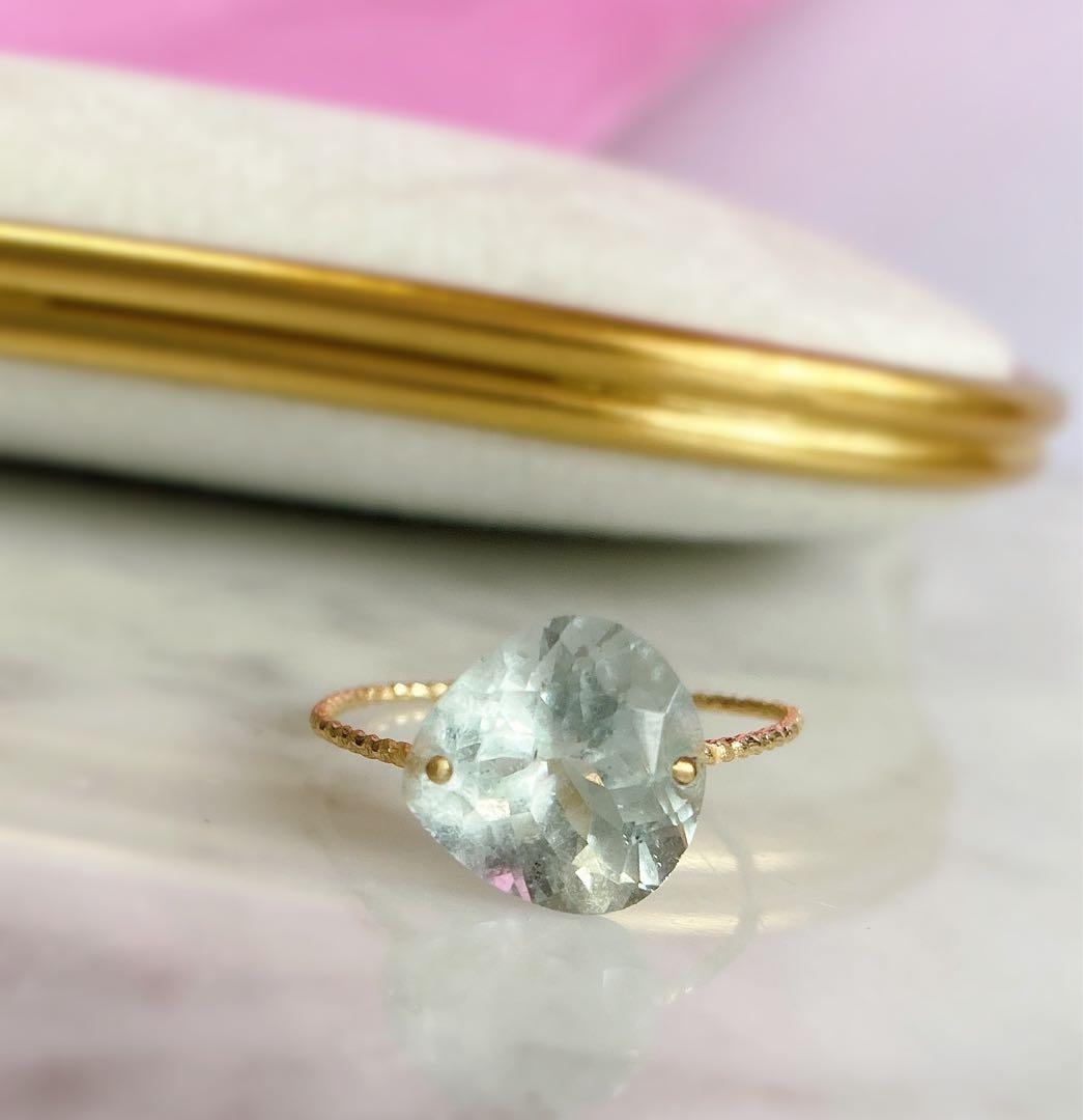 売約済みmeri.様　アクアマリン 最高級ファセットカットルース　k14gf 売約済みmeri.様 アクアマリン 最高級ファセットカットルース k14gf