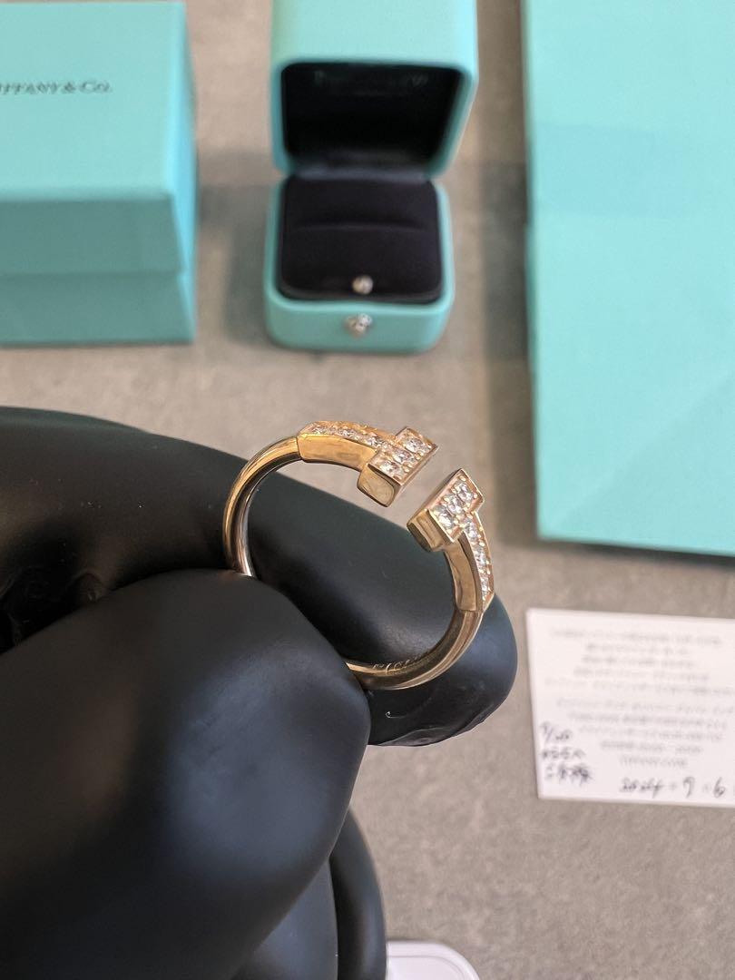 希少Tiffany & Co. ダイヤモンドワイヤーリング　ローズゴールド