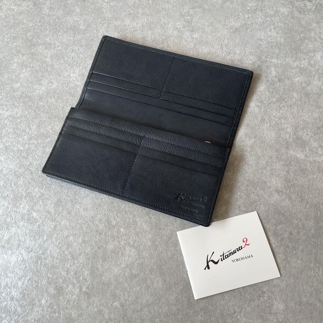 新品同様【定価2.5万】Kitamura2 キタムラ 長財布 ブラックネイビー